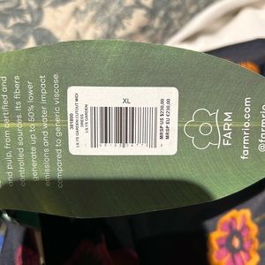 Farm Rio Midi Dress Fitted Long Slev Collar Lilys Garden Cut Out Back